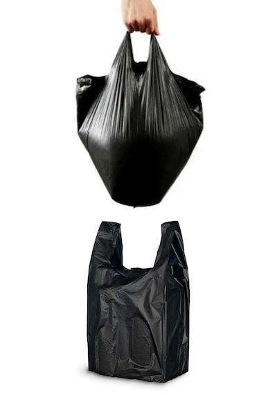 Kalın Siyah Poşet 28x50 Cm Orta Boy 1 Kg Hışır Atlet Poşet Market Manav Poşeti Çöp Poşeti