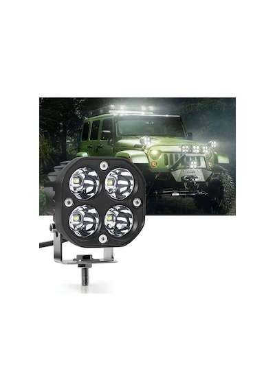 3'' Beyaz Led Spot Uzun Kısa Off Road, Motosiklet Sis Farı Çalışma Lambası 12-24v 40w