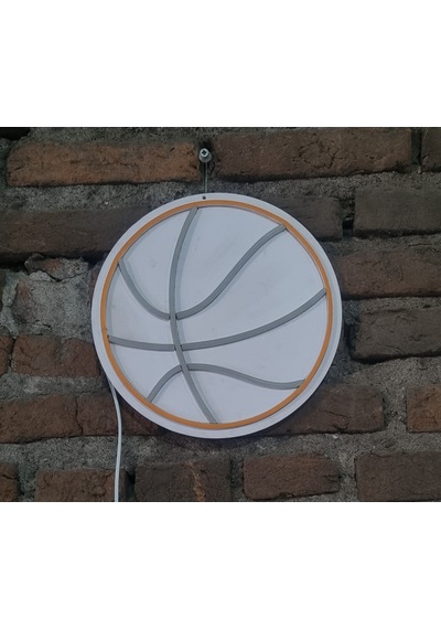 Basketbol Topu Neon Led Duvar Aydınlatması - 28x28 Cm
