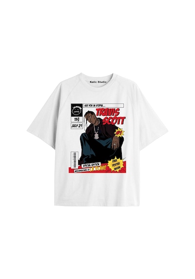 Kalic Studio Unisex Travis Scott Astroworld Tshirt Beyaz-32