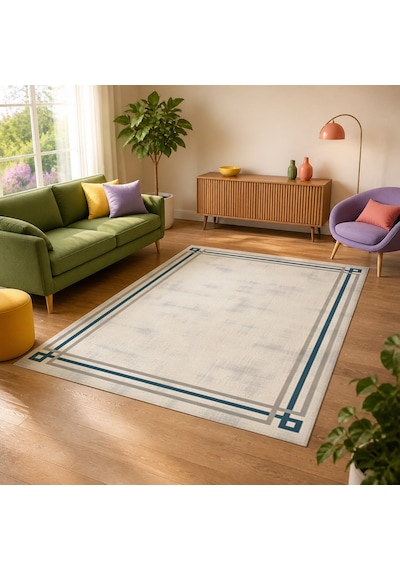 Kartela Halı Rilo Halı Kaymaz Taban Makinede Yıkanabilir Halı Beyaz - 80 X 120 Cm
