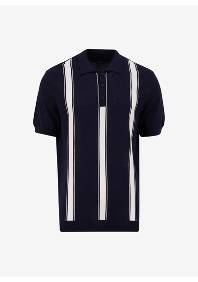 Fabrika Comfort Lacivert Erkek Polo Regular Fit Çizgili Kazak Fc5sm-kzk 2762