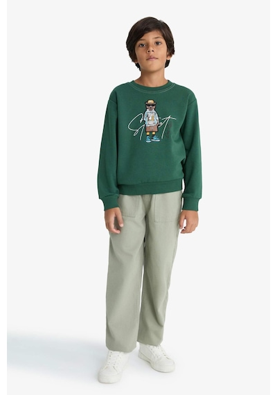 Defacto Erkek Çocuk Bisiklet Yaka Baskılı Sweatshirt F2851a825wngn149 Yeşil