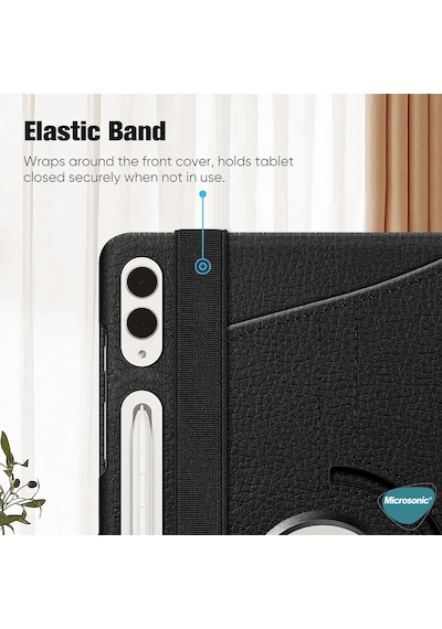 Microsonic Samsung Galaxy Uyumlu Tab S10 Plus X820 Kılıf 360 Rotating Stand Deri Tablet Kılıfı