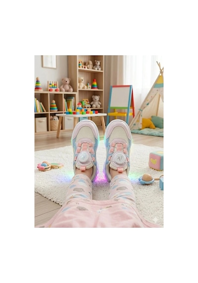Cool Kids Kız Çocuğu Işıklı Pudra Yazlık Terletmez Kaydırmaz Koku Yapmaz Full Ortopedik Tarz Spor