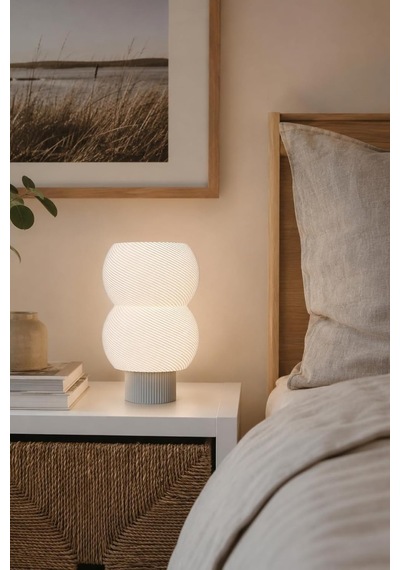 Nido Dekoratif Masa Lambası, E14 Led Uyumlu Modern Abajur Açık Gri Diğer