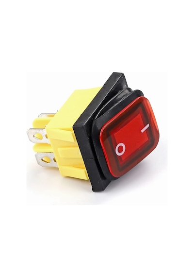 30A 250V On-Off Anahtar Yüksek Akım Kcd4 4 Pin Buton IP67 Su Geçirmez Led Işıklı Rocker Switch
