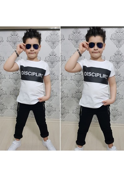 Turuncu Gardrop Fermuar Detay Tişört Ve Kot Pantolon Takım Çok Renkli