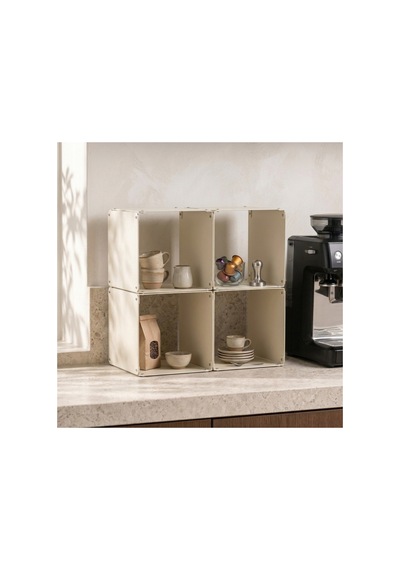 Node 4'lü Modüler Metal Tezgah Üstü Mutfak Rafı Ve Konsol Düzenleyici Stand 33x33 Cm Krem - 943953504 Krem