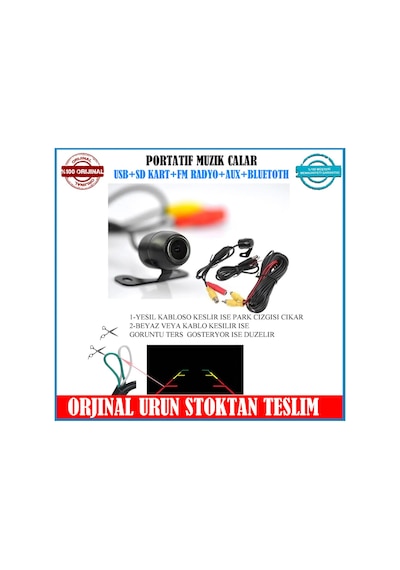 Audiomax Geri Vites Görüş Kamerası hd Mesafe Çizgili 5 Mt Kablo N11.121