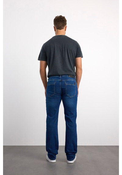76077-73604 Erkek Regular Fit Mıd Waıst Mid Leg Denim Pantolon 76077-73604 Blue