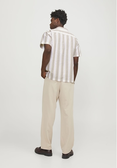 Jack & Jones Erkek Keten Karisimli Çizgili Gömlek - Ccsummer 12251116 Timber Wolf Mavi