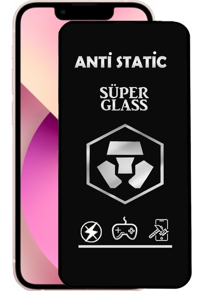 Apple Uyumlu   iPhone 13 Mini ile Tam Kaplayan Anti Statik Dayanıklı Süper Cam Ekran Koruyucu