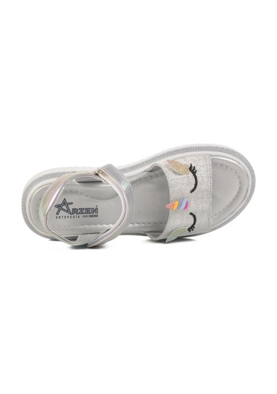 Ayakmod Gümüş Cırtlı Ortopedik Kız Çocuk Sandalet 25t105 F Gümüş