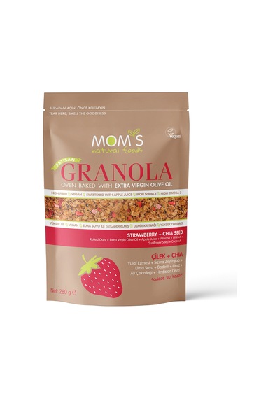 Mom's Çilek Chia Granolao 280 G - 5 Adet Tarı