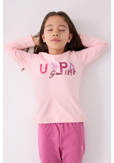 U.s. Polo Assn. 1970 Since 1890 Kız Çocuk Pembe Uzun Kol Pijama Takım Pembe