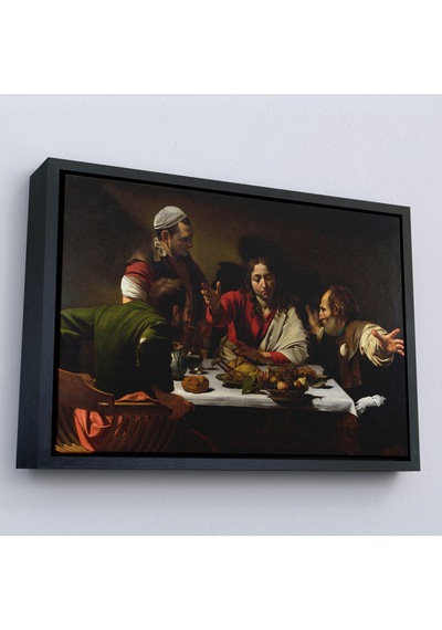 Çerçeveli Caravaggio - Emmaus'ta Akşam Yemeği Tablo - Supper At Emmaus-7137