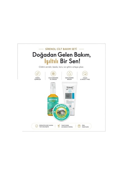 Badger Organik Bebek Yağı, Kremi Ve Sirenol Organik Pişik Kremi Set