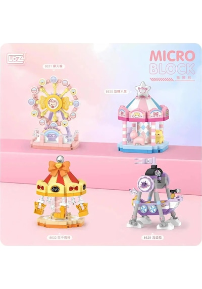 Vagonlife Loz Mini Dönme Dolap Ferris Wheel Micro Diamond Blok Seti Motorlu