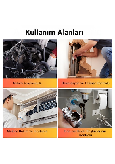 İdragon W600-2 Endoskop Kamera 850mah Şarjlı, Yan Ayna Ve Mıknatıslı Boru Ve Araç Iç Görüntüleme Cihazı