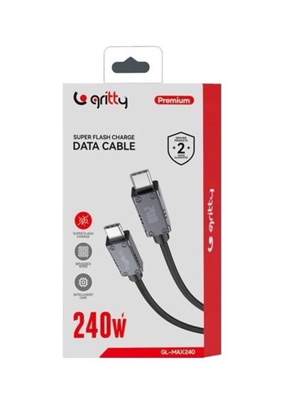 240w Akım Korumalı Süper Hızlı Şarj Örgülü Type-c To Type-c Şarj Kablosu 200cm Siyah Gl-max2