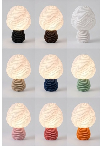 Smilo Model - Led Abajur - Masa Lambası - Usb 5v İle Çalışır - Slim Led Aydınlatması Dahildir - Dekoratif Lamba - Renk Seçenekli Çok Renkli