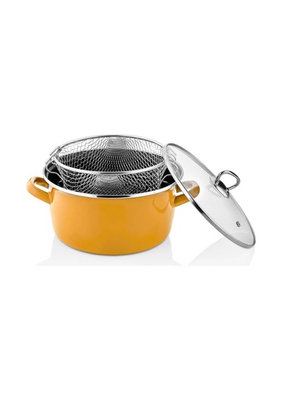 Kızartma Tenceresi Sarı 22 Cm 4,5 Lt Renkli