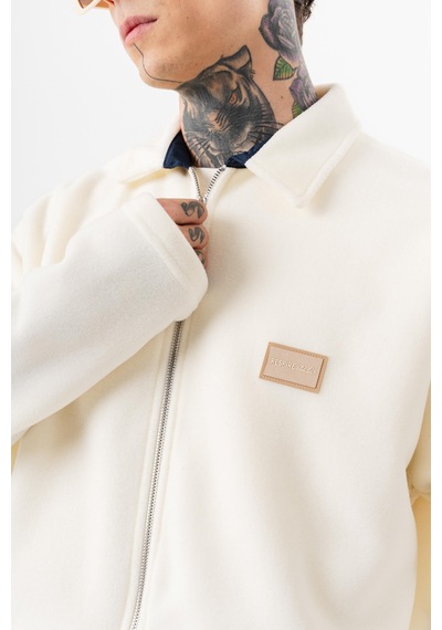 Respire Erkek Zip Oversize Polar Ceket Ekru