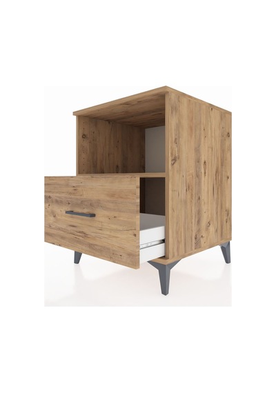 Kronos Komodin Tek Raflı Tek Çekmeceli 60x59x80 Çam-çam Çam