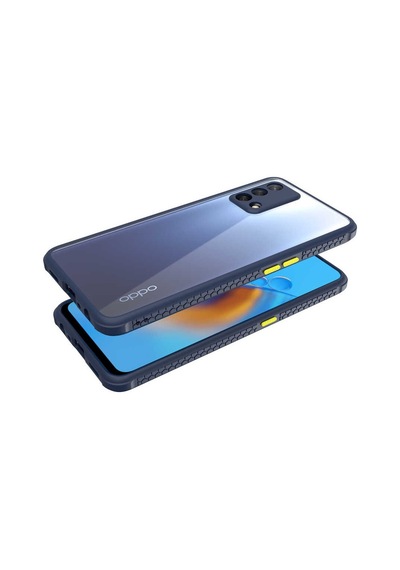 Kilifone - Oppo A74 4g Uyumlu Kılıf Arkası Şeffaf Renkli Kenarlı Kaff Kapak - Mor - T17854