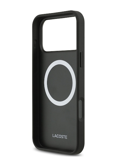 Apple Uyumlu iPhone 17 Pro Max Kılıf Lacoste Lisanslı M-safe Özellikli Pu Pike Desen Metal Logolu Kapak Lacivert