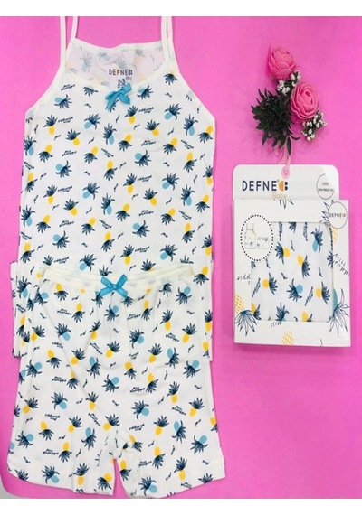 Defne Baby % 95 Pamuklu Erkek Çocuk Atlet Boxer İç Çamaşır Takımı-606 Beyaz