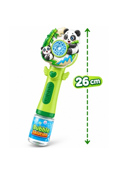 Oyuncak Işıklı Tam Otomatik Köpük Makinesi 26 Cm 4 Pilli Baloncuk Oyuncağı Köpük Sıvılı 3 Renk Yeşil