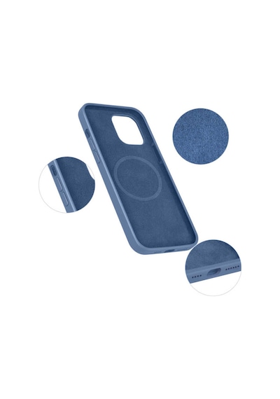 Apple Uyumlu iPhone 12 Mini Mrn Silksafe Wireless Kılıf-mavi