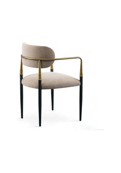 Elegance Kolçaklı Metal Mutfak Sandalyesi Siyah-bej