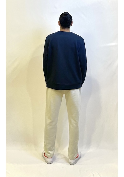 Süperlife Erkek Bisiklet Yaka 3 İplik Kalın Brooklyn Baskılı Sweatshirt Spr24sw29 NAVY