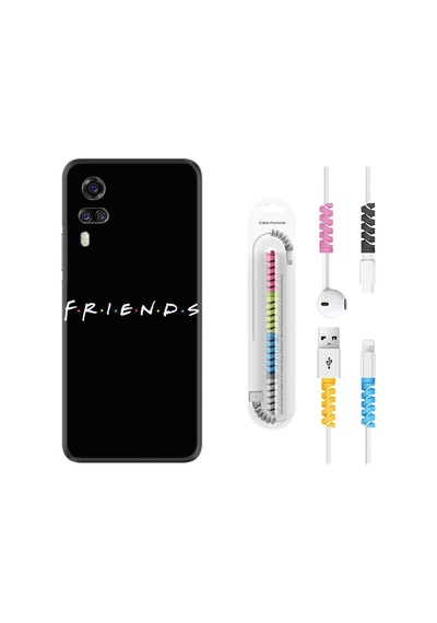 Vivo Y51 Kılıf Kablo Koruyuculu Friends 1410
