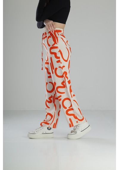 Cocopelli Etnik Desenli Turuncu Baggy Pantolon Coc2259 Turuncu