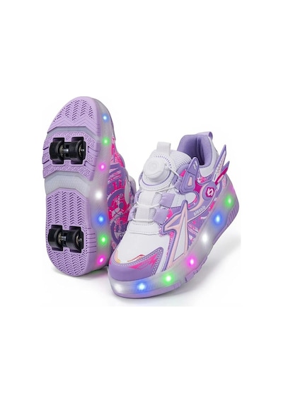 Tuğba Ortopedi 9626 Çocuk Işıklı Tekerlekli Sneaker Lila