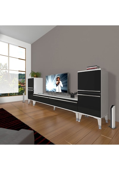 Decoraktiv Eko On2 Mdf Std Silver Tv Ünitesi Tv Sehpası Beyaz - Siyah