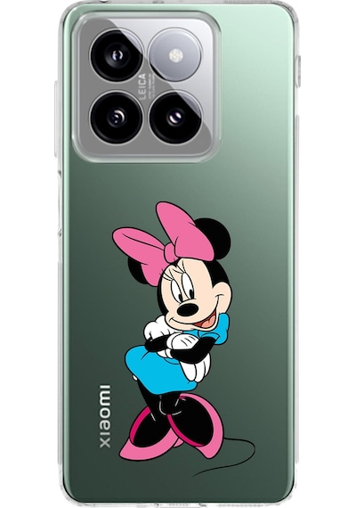 Xiaomi Mi 14 İle Uyumlu Minnie Mouse 4 Baskılı Kamera Korumalı Şeffaf Kılıf Şeffaf