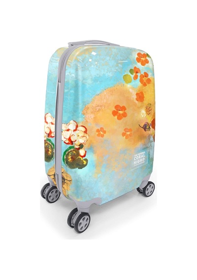 Coral High Renkli Desenli Kabin Boy Valiz 50cm 16537 Sarı