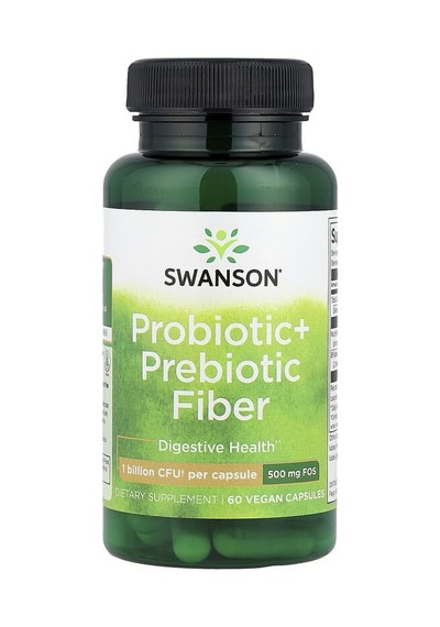 Swanson Vitamins, Probiotic + Prebiotic Fibre, 60 Vegan Capsules