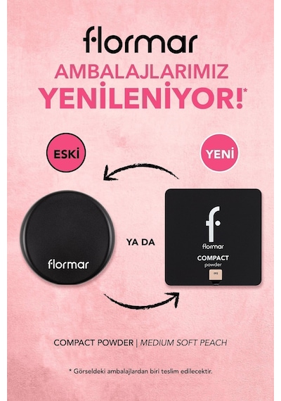 Flormar Yoğun Pigmentli Kompakt Pudra - Compact Powder - 092 Medium Soft Peach - 8682536051323