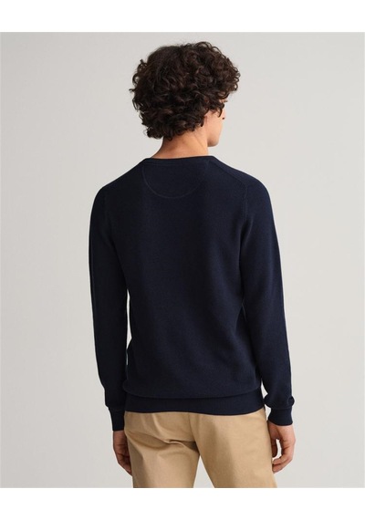 Gant Erkek Lacivert Regular Fit Bisiklet Yaka Kazak Lacivert