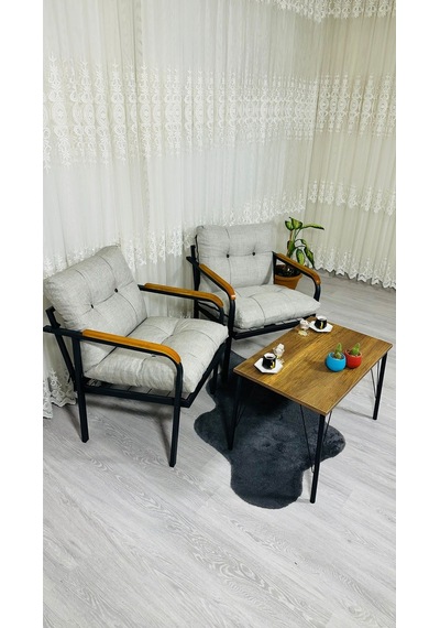 Madame Home Lale Balkon, Bahçe, Cafe Metal Kanepe Koltuk Takımı 2 Tekli + Sehpa Açık Gri Madame Home Lale Balkon, Bahçe, Cafe Metal Kanepe Koltuk Takımı 2 Tekli + Sehpa Açık Gri