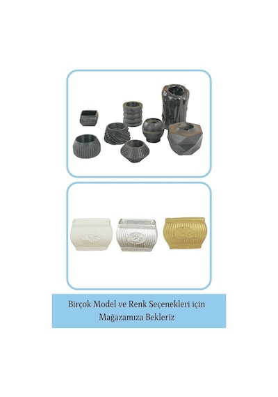 Eskitme Mumluk Şamdan Tealight Mum Uyumlu Mini Çizgili Çiçekli Model - Siyah