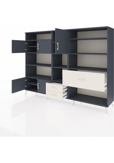 Hyperion Dolap 13 Raflı 3 Çekmeceli 5 Kapaklı 220x44x163 Antrasit Antrasit-antrasit/aytaşı Hyperion Dolap 13 Raflı 3 Çekmeceli 5 Kapaklı 220x44x163 Antrasit Antrasit-antrasit/aytaşı