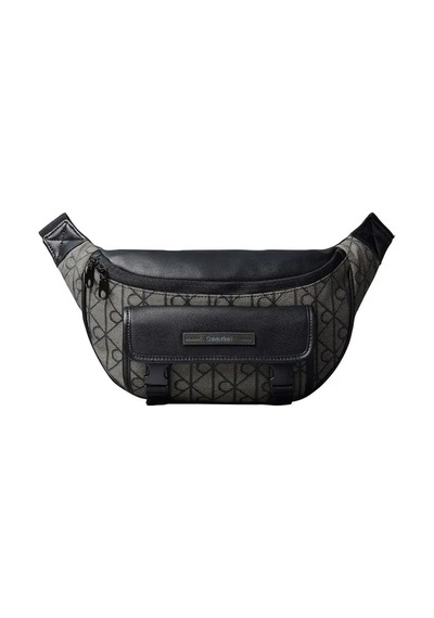 Calvin Klein Mıxed Emblem Aop Waı, 7ul Siyah Erkek Bel Çantası