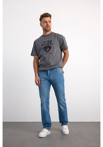 76077-73604 Erkek Regular Fit Mıd Waıst Mid Leg Denim Pantolon 76077-73604 Buz Mavisi